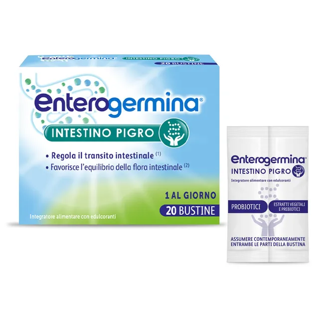 enterogermina-intestino-pigro-probiotici-e-prebiotici-20-bustine-frutti-di-bosco image 1