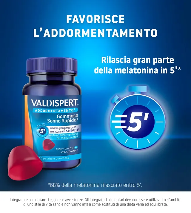 valdispert-gommose-sonno-rapido-melatonina-e-vitamina-b6-gusto-fragola-120-pasti image 1