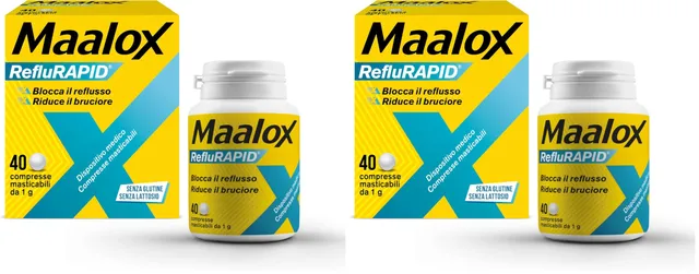 maalox-reflurapid-reflusso-gastroesofageo-40-compresse-masticabili-menta image 1