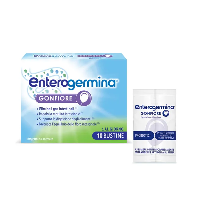 enterogermina-gonfiore-probiotici-e-prebiotici-10-bustine-pesca image 1
